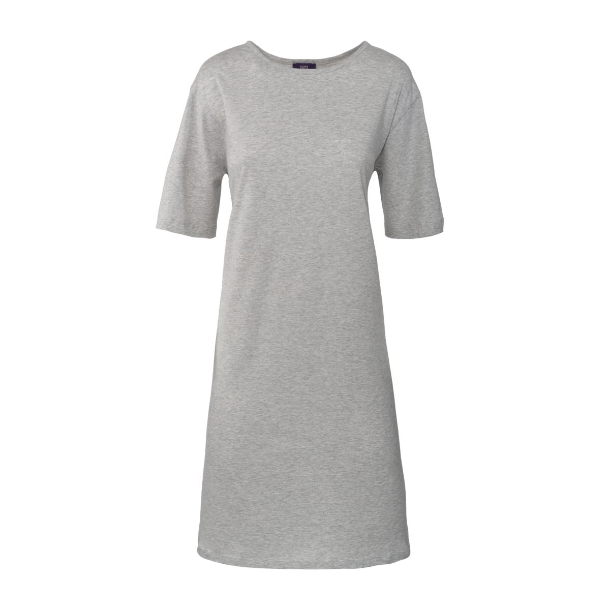 Grey Melange Nachthemd Schnittform LIVING CRAFTS Angenehme mit Midi-Länge BERIT körperumspielender
