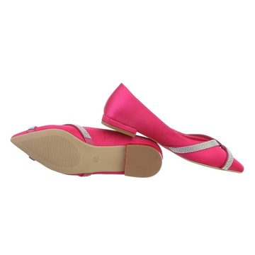 Ital-Design Damen Schlupfschuhe Freizeit Ballerina (82095483) Blockabsatz Klassische Ballerinas in Pink