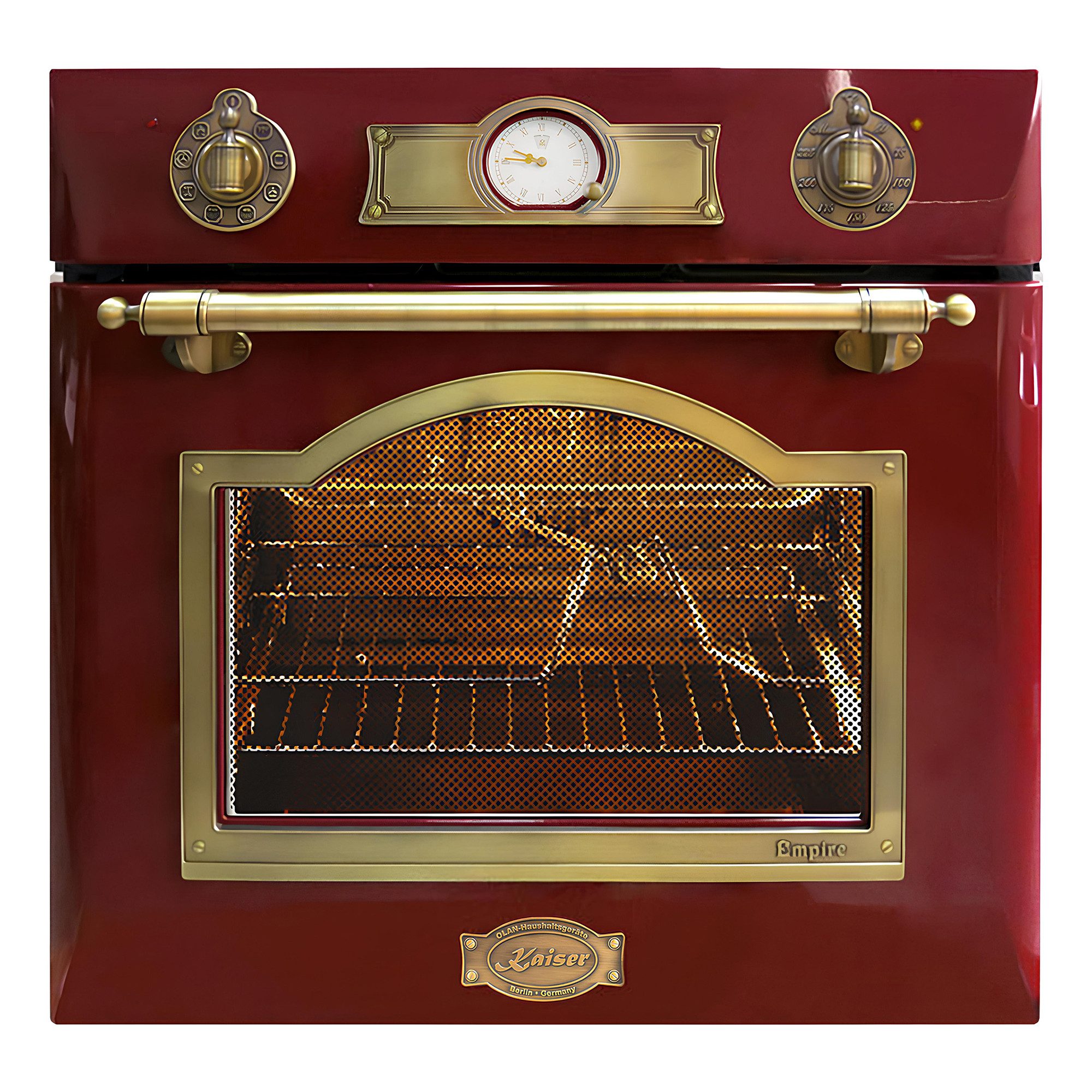 Kaiser Küchengeräte Backofen-Set Herd Set Autark Elektro Einbau Backofen Autark 60cm 67L mit Gas-Kochfeld 60 cm EH 6355 RotEm+KCG 6335 RotEm.,., mit 1-fach-Teleskopauszug