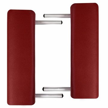 vidaXL Massageliege Massagetisch mit Aluminiumrahmen Klappbar 2 Zonen Rot