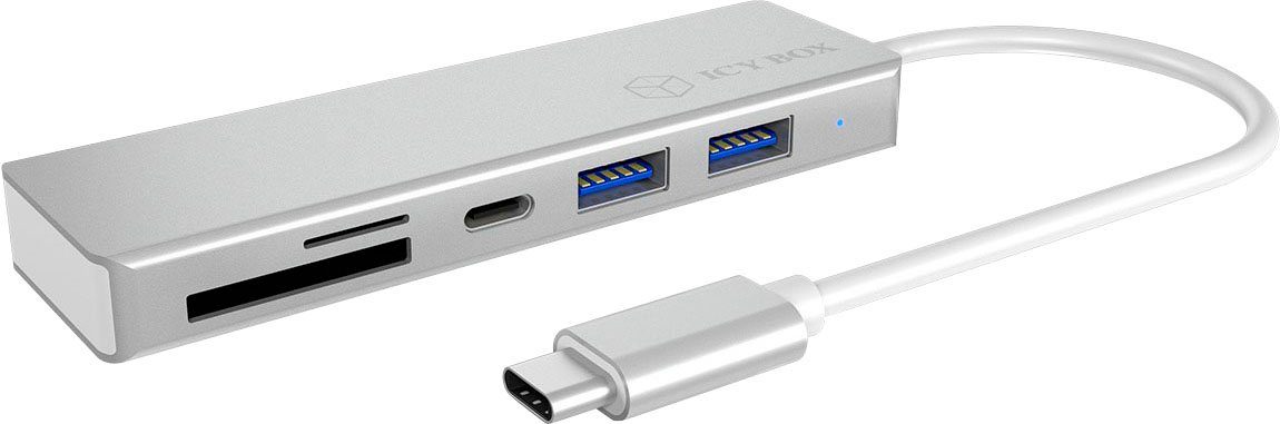 ICY BOX ICY BOX USB Type-C Hub mit 3 USB 3.0 Anschlüssen und Multi-Kartenleser Computer-Adapter