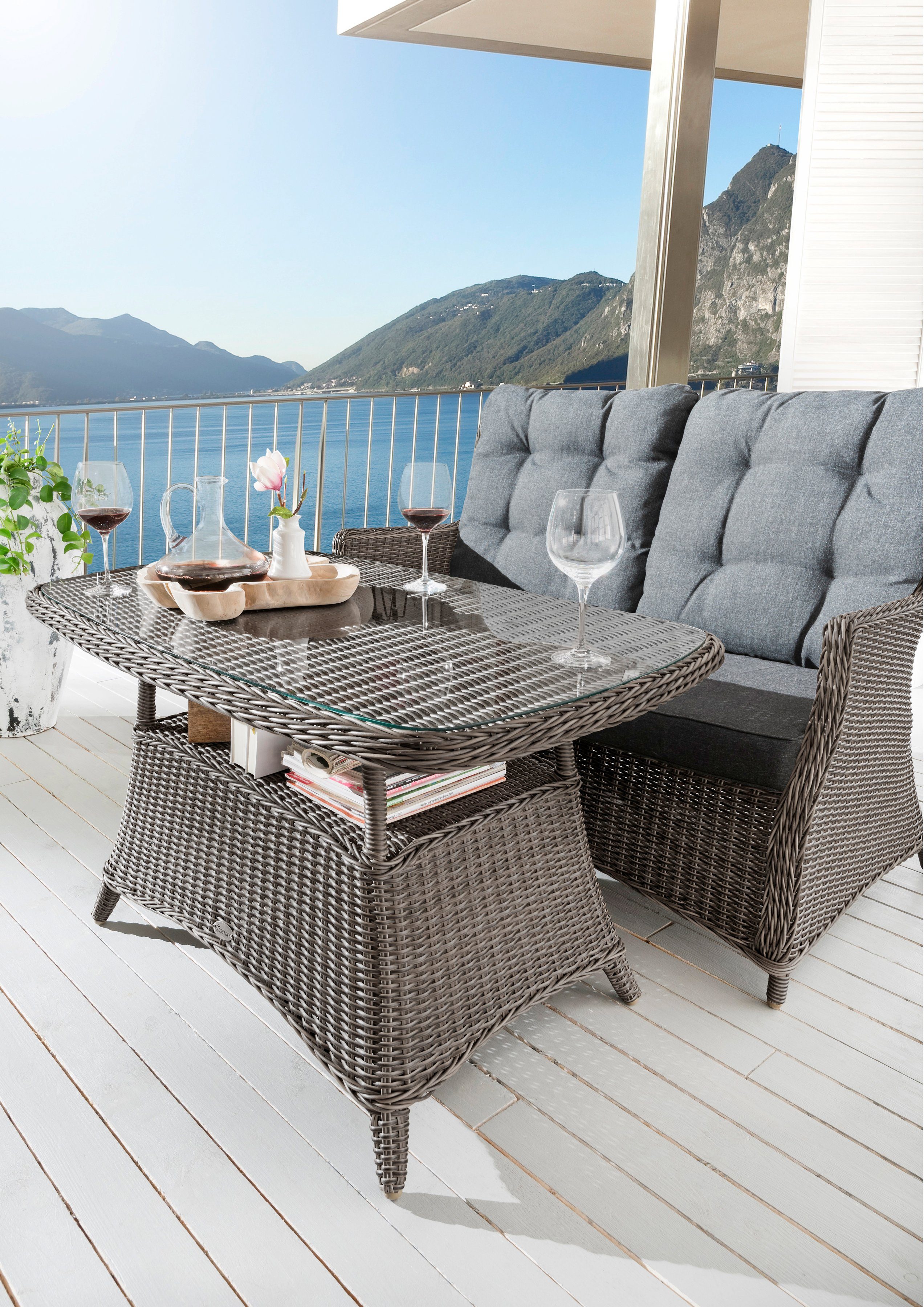 DESTINY Gartentisch »Casa«, Polyrattan, 80x120 cm, grau online kaufen