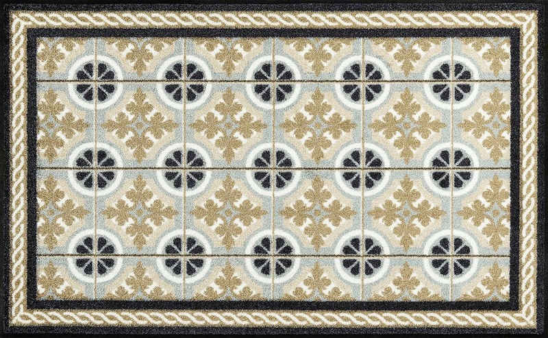 Teppich Kitchen Tiles, wash+dry by Kleen-Tex, rechteckig, Höhe: 7 mm, rutschhemmend, In- und Outdoor geeignet, waschbar