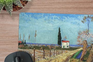 MuchoWow Gaming Mauspad Weg durch ein Weidenfeld - Vincent van Gogh (1-St), Mousepad mit Rutschfester Unterseite, Gaming, 40x40 cm, XXL, Großes