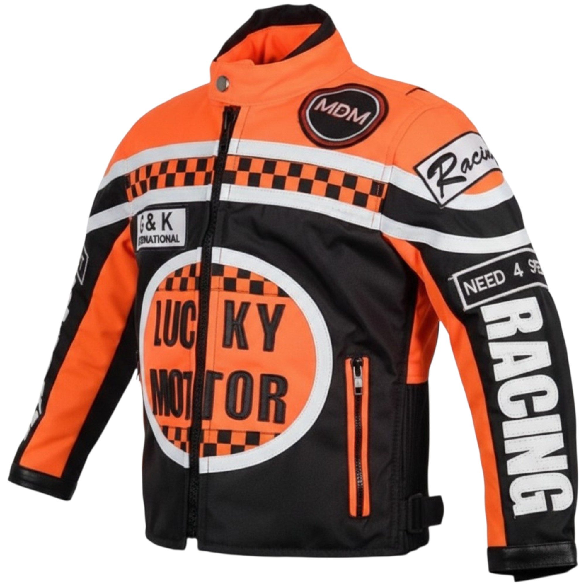MDM Motorradjacke Kinder Motorradjacke Racing Stil mit Protektoren (Kinder Motorradjacke im Racing Stil mit Protektoren) Kinder Motorradjacke im Racing Stil, 50 – Bild 2 von 3