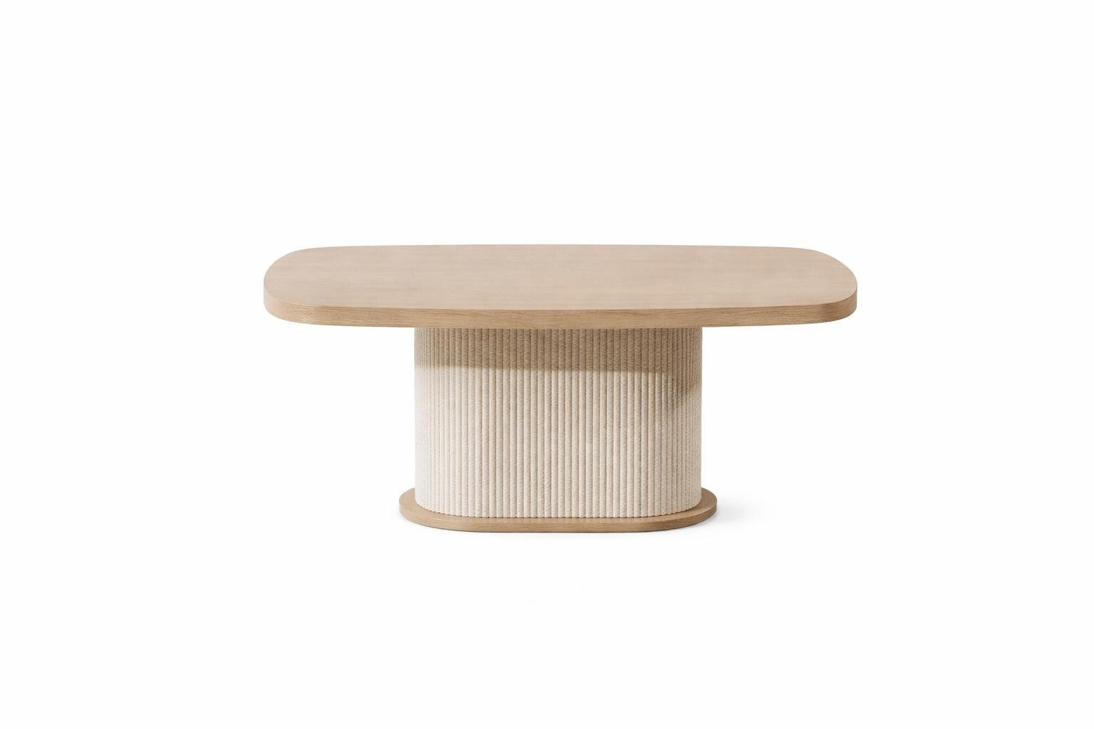 Xlmoebel Wohnwand Beiges TV-Lowboard Set aus Eiche mit Couchtisch und Wandregalen, (4-St), Made in Europa