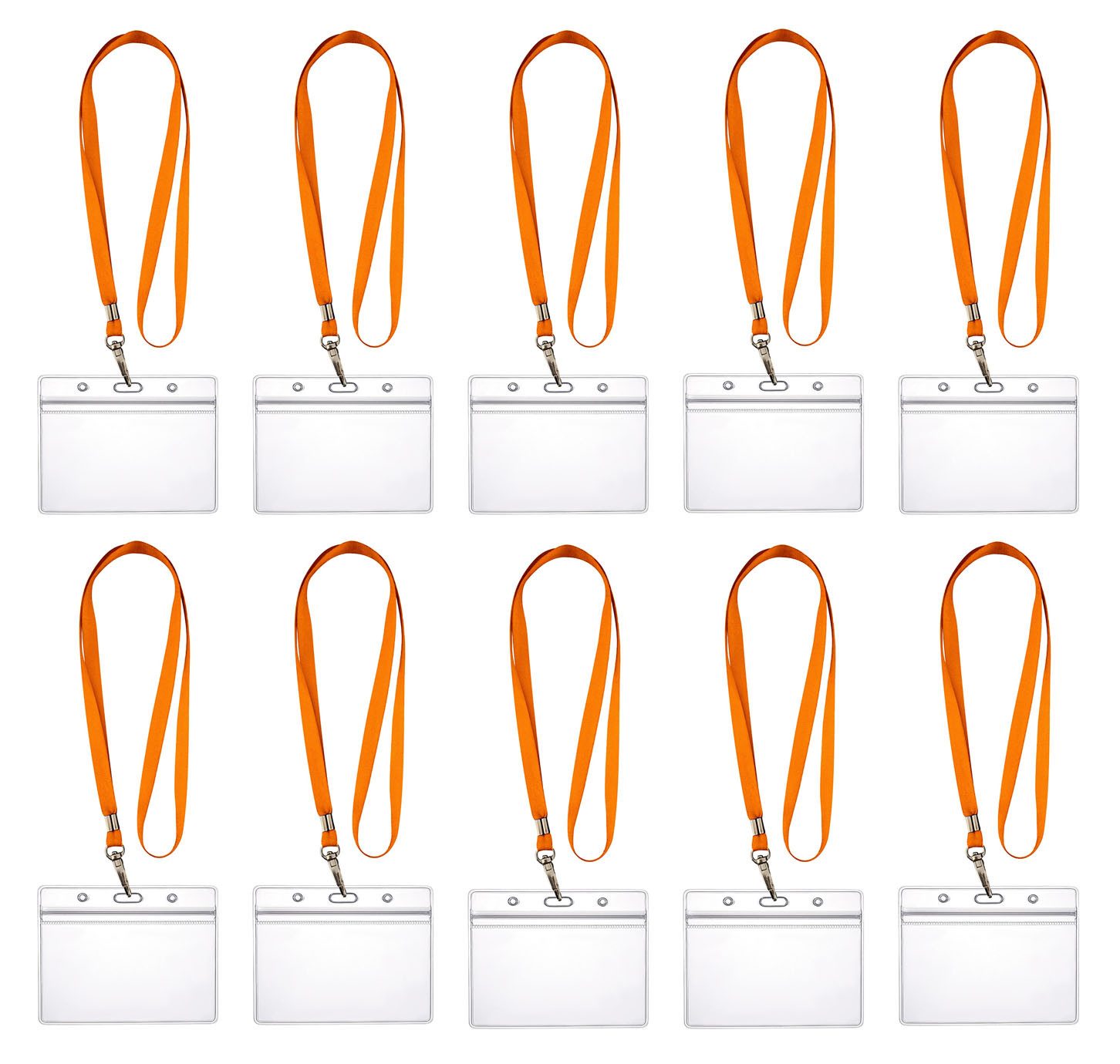 WEBBOMB Schlüsselanhänger 10x Ausweishalter ZIP Kartenhalter horizontal /vert +10x Schlüsselband