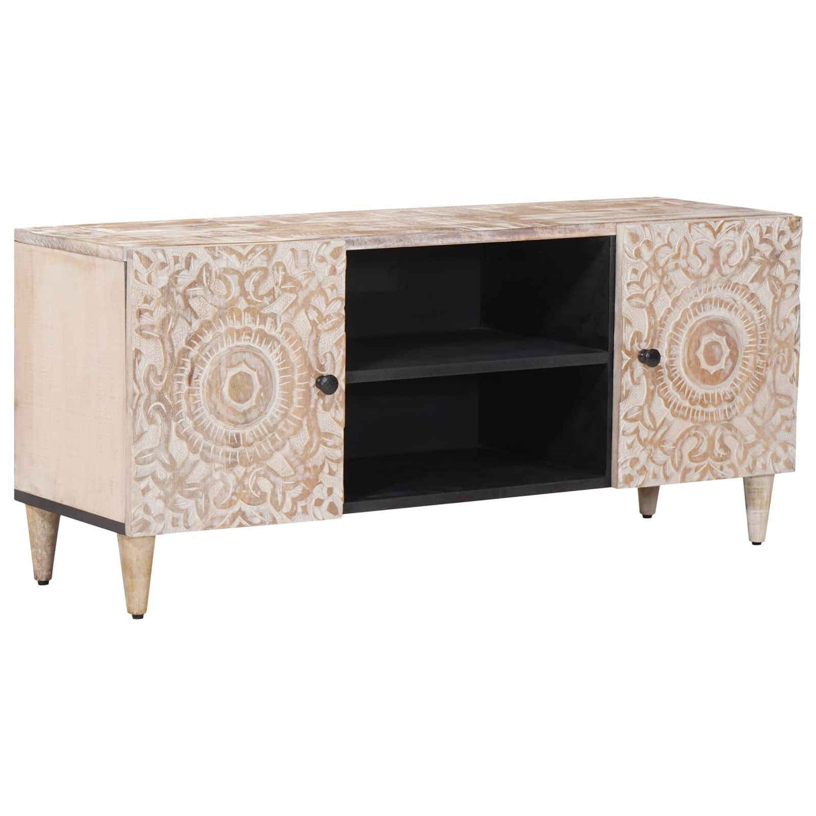 vidaXL TV-Schrank TV-Schränk Weiß 105 x 33,5 x 46 cm Massivholz (1-St)