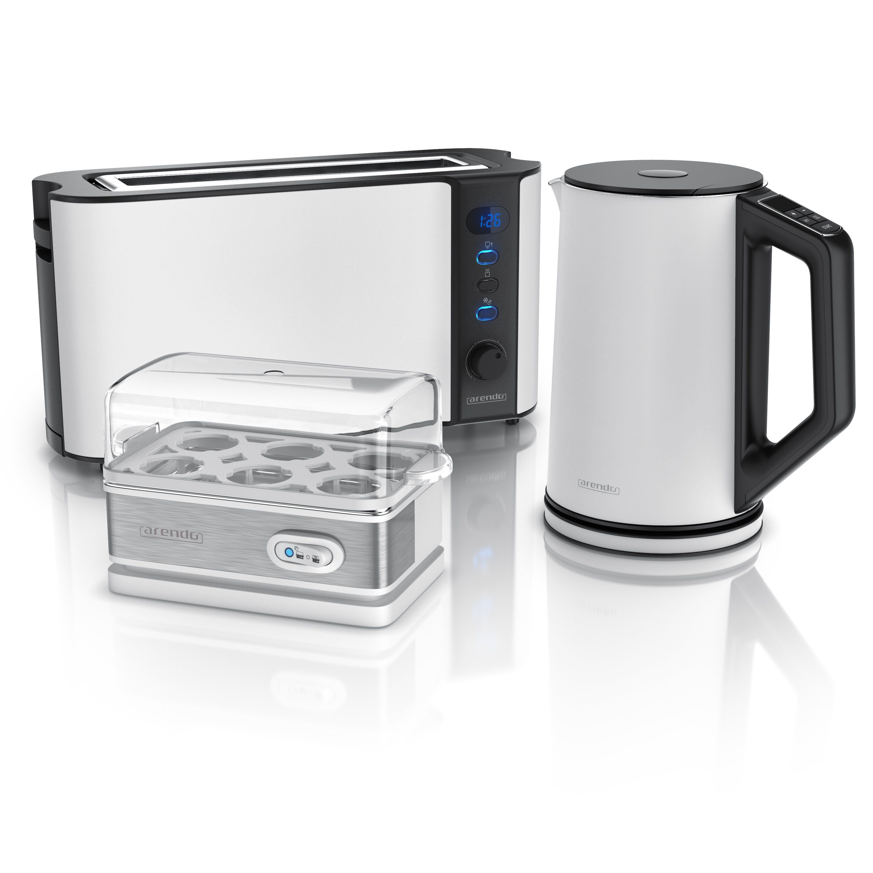 Arendo Küchenorganizer-Set, (Set, 3-tlg), Frühstücks-Set in weiß -  Wasserkocher / Toaster / Eierkocher online kaufen | OTTO