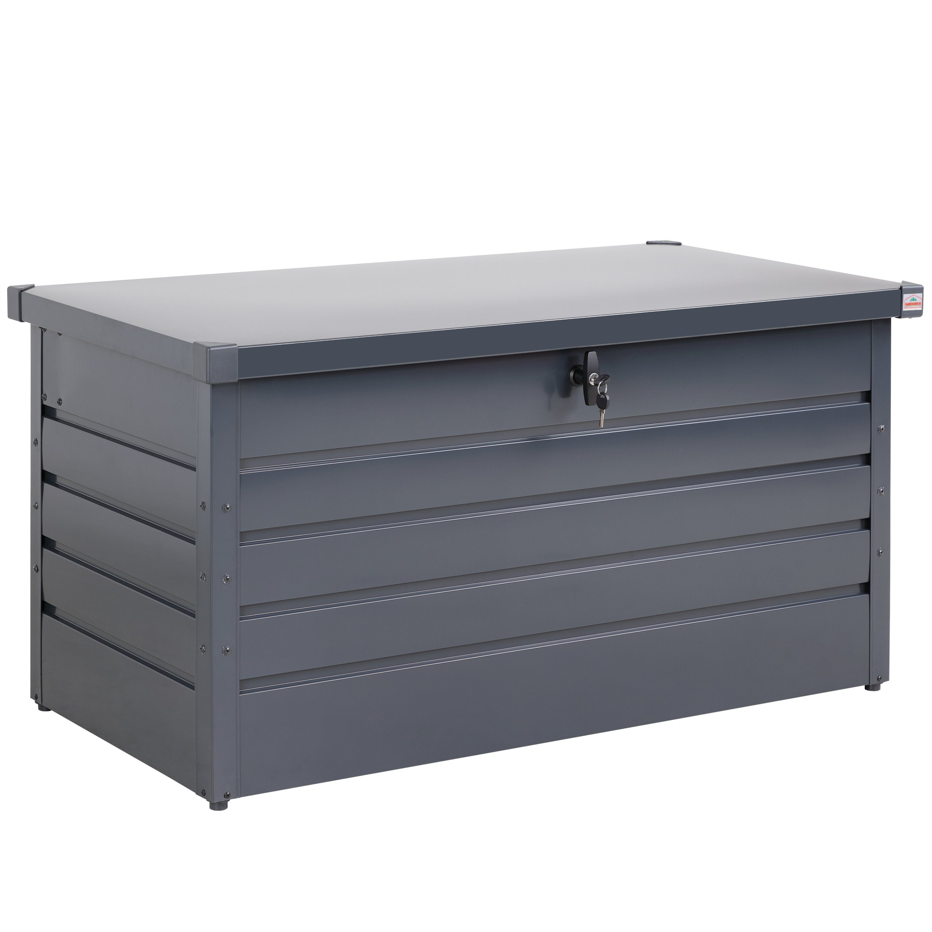 Gardebruk Auflagenbox, Metall 360L Anthrazit Abschließbar Wetterfest