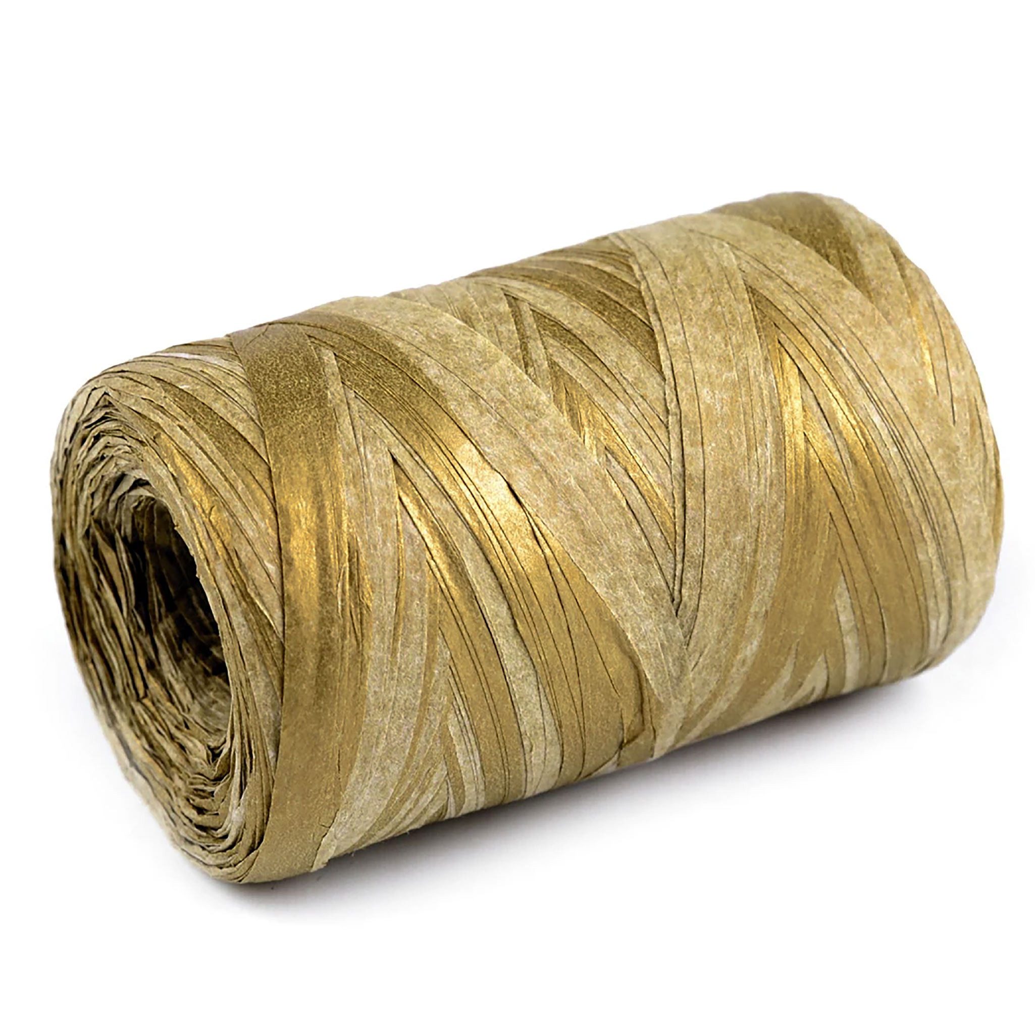 maDDma Geschenkband Raffia Papierschnur mit metallischen Effekt 80m Geschenkband, gold