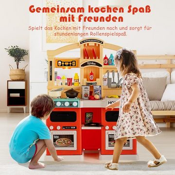 KOMFOTTEU Spielküche Kinderküche, mit Herd Öfen für Kinder ab 3 Jahren