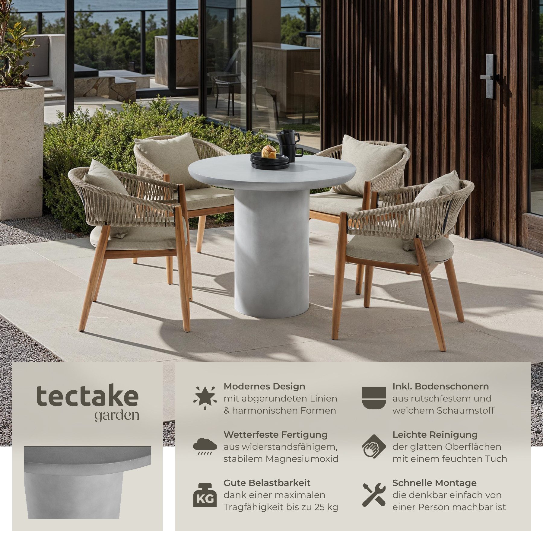 tectake Gartentisch Runder Gartentisch (1-St., 1 günstig online kaufen