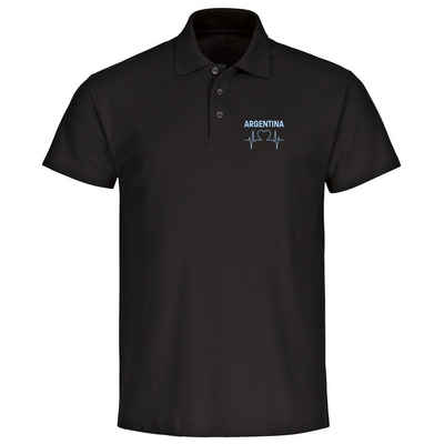 multifanshop Poloshirt Argentina - Herzschlag - Polo