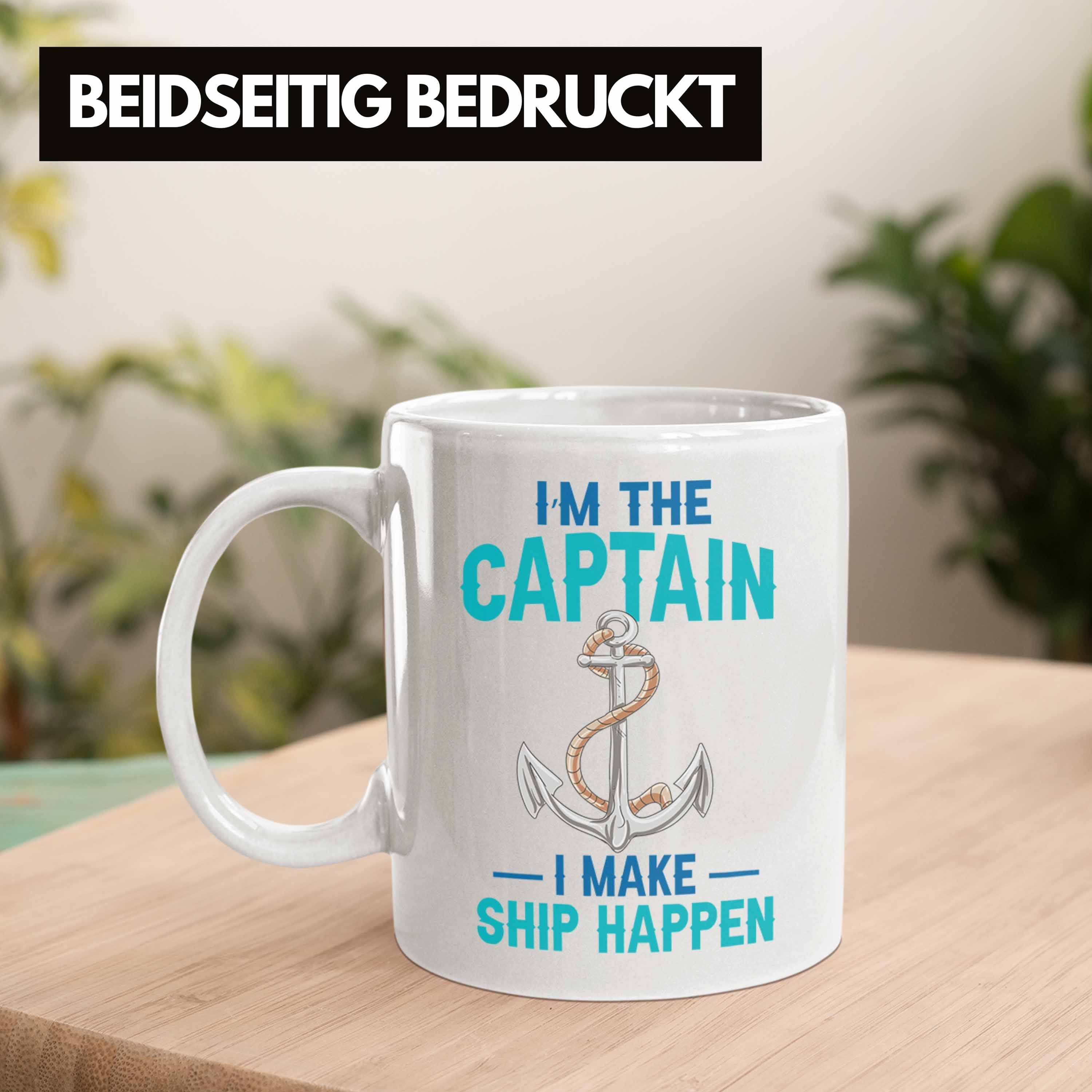 Bootsfahrer Segelboot-Motiv Weiss Tasse Lustige Geschenkidee Kapitäne Tasse Trendation Segler