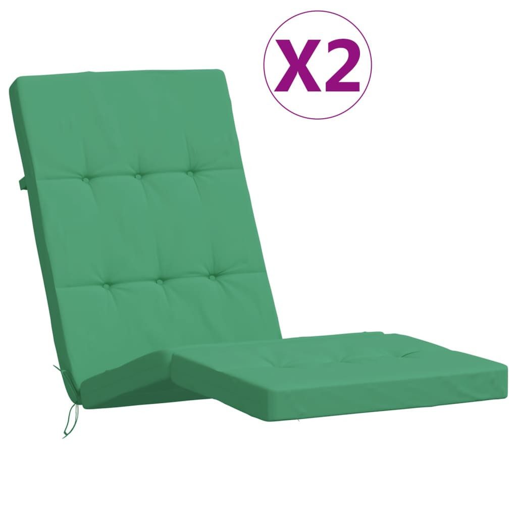 vidaXL Sitzauflage Liegestuhl-Auflagen 2 Stk. Grün günstig online kaufen