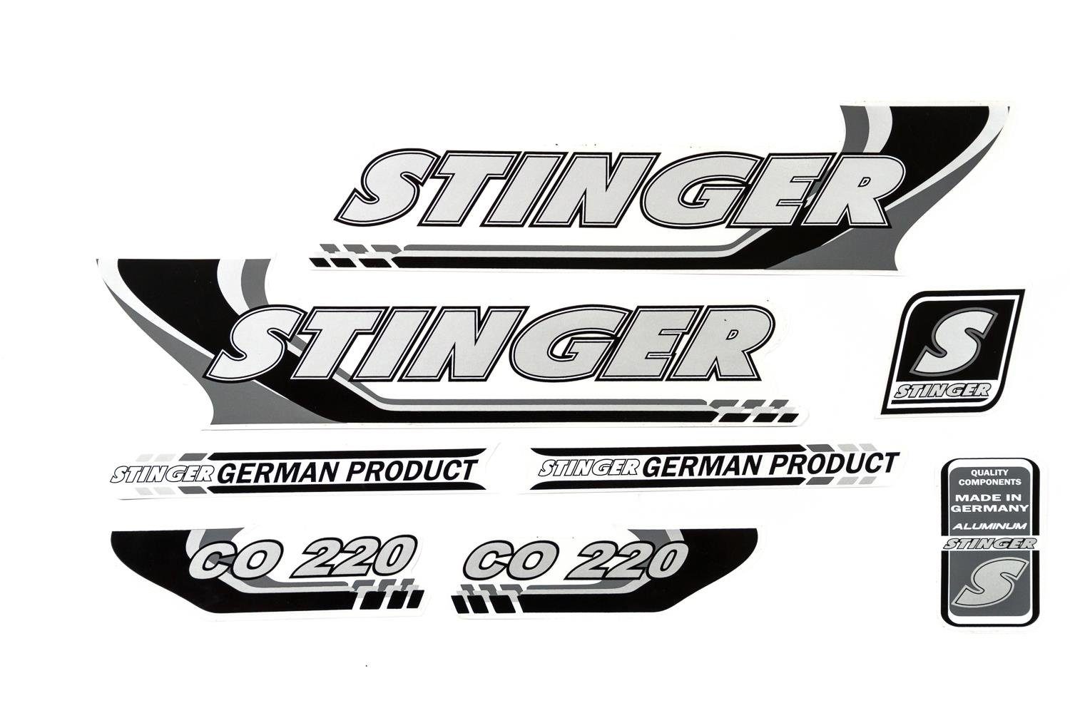 Fahrradrahmen Fahrrad DEKOR Satz Aufkleber Rahmen frame Decal Sticker Stinger grau