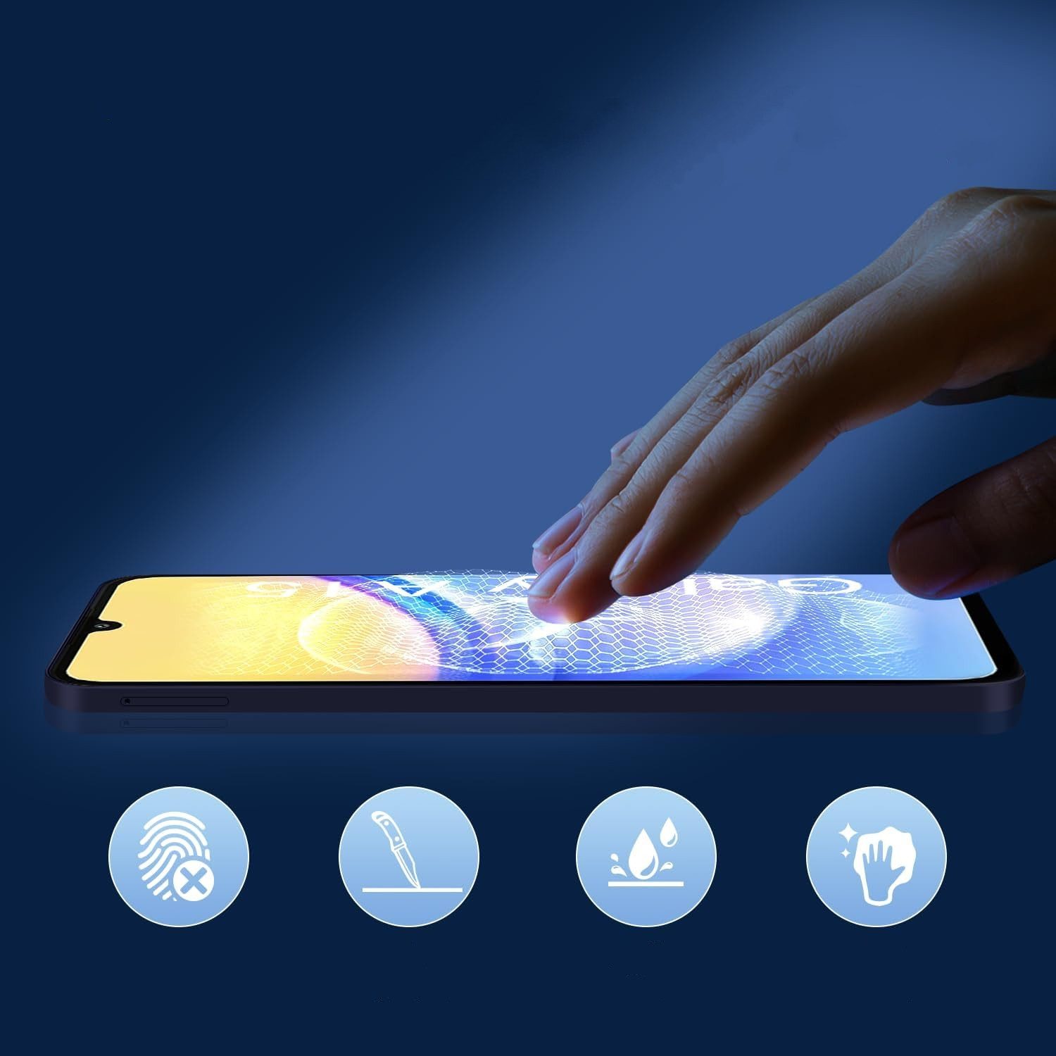 CLM-Tech Displayschutzglas 3X für Samsung Galaxy A16 / A17 / A18 4G / 5G für Samsung Galaxy A16 / A17 / A18 4G / 5G, Panzerglas Folie - Anti-Fingerabdruck und k – Bild 5 von 5