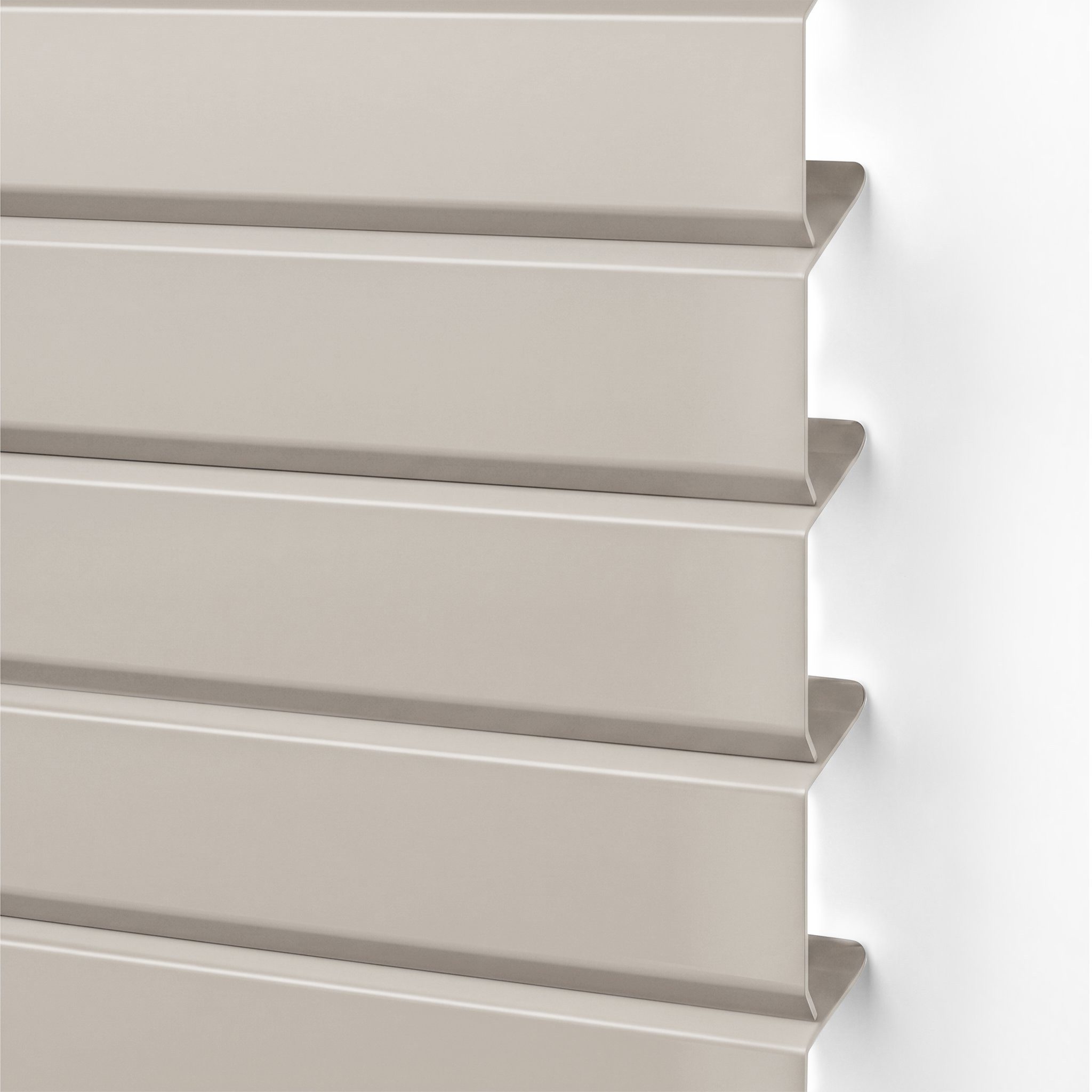 Victoria M. Jalousie LightLess Prime Aluminium-Jalousie 50x130 cm Grau-Beige matt, mit Bohren, ohne Bohren, geklemmt oder verschaubt, L Profil 25 mm Lamellen, feuchtigkeitsbeständig, verdunkelnd