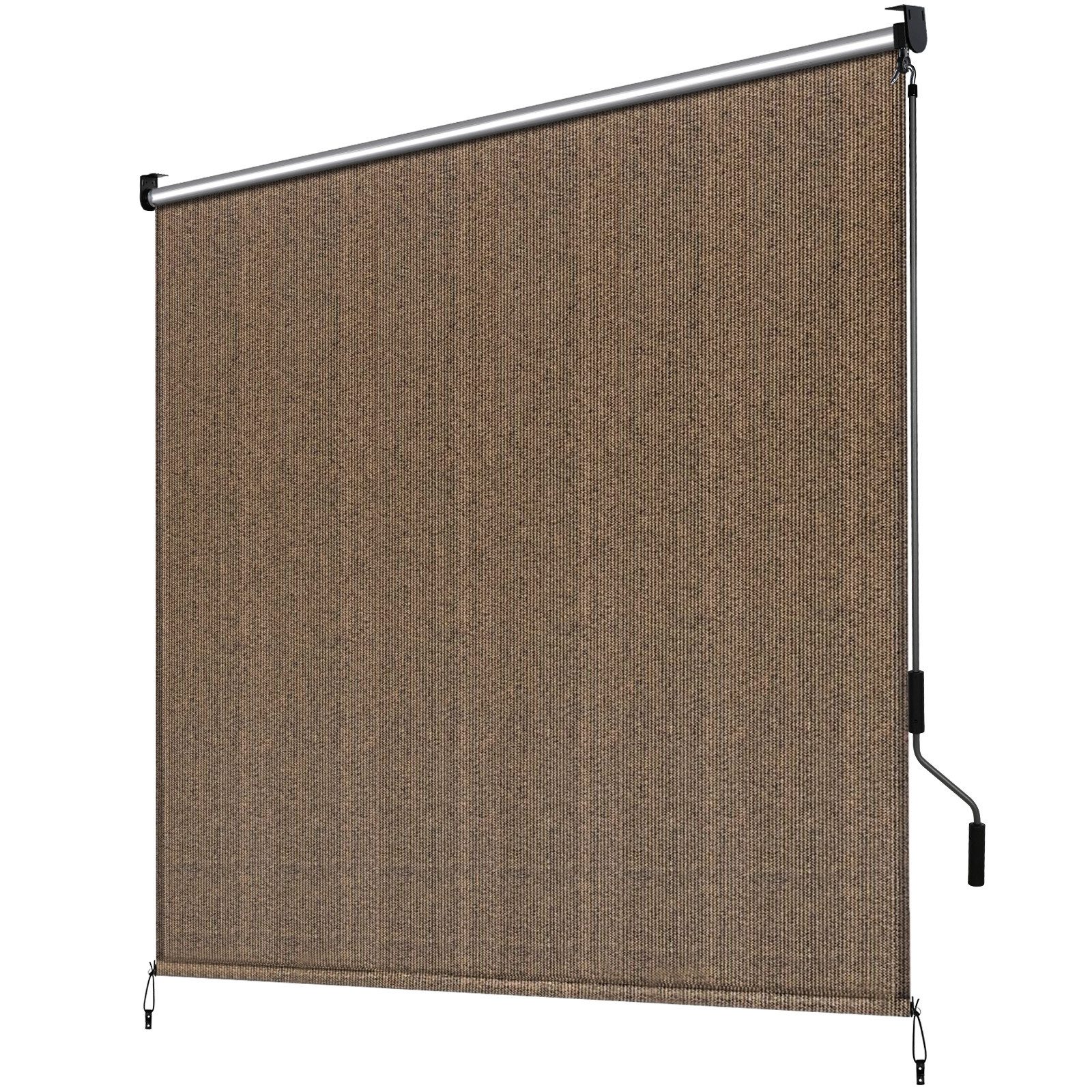 TLGREEN Senkrechtmarkise Vertikalmarkise,HDPE-Schattentuch (für Terrassenpergola,Balkonmarkise, 1-St., Aluminiumrohr mit kabelloser Kurbelbedienung) für Balkon,errasse,Garten,Veranda