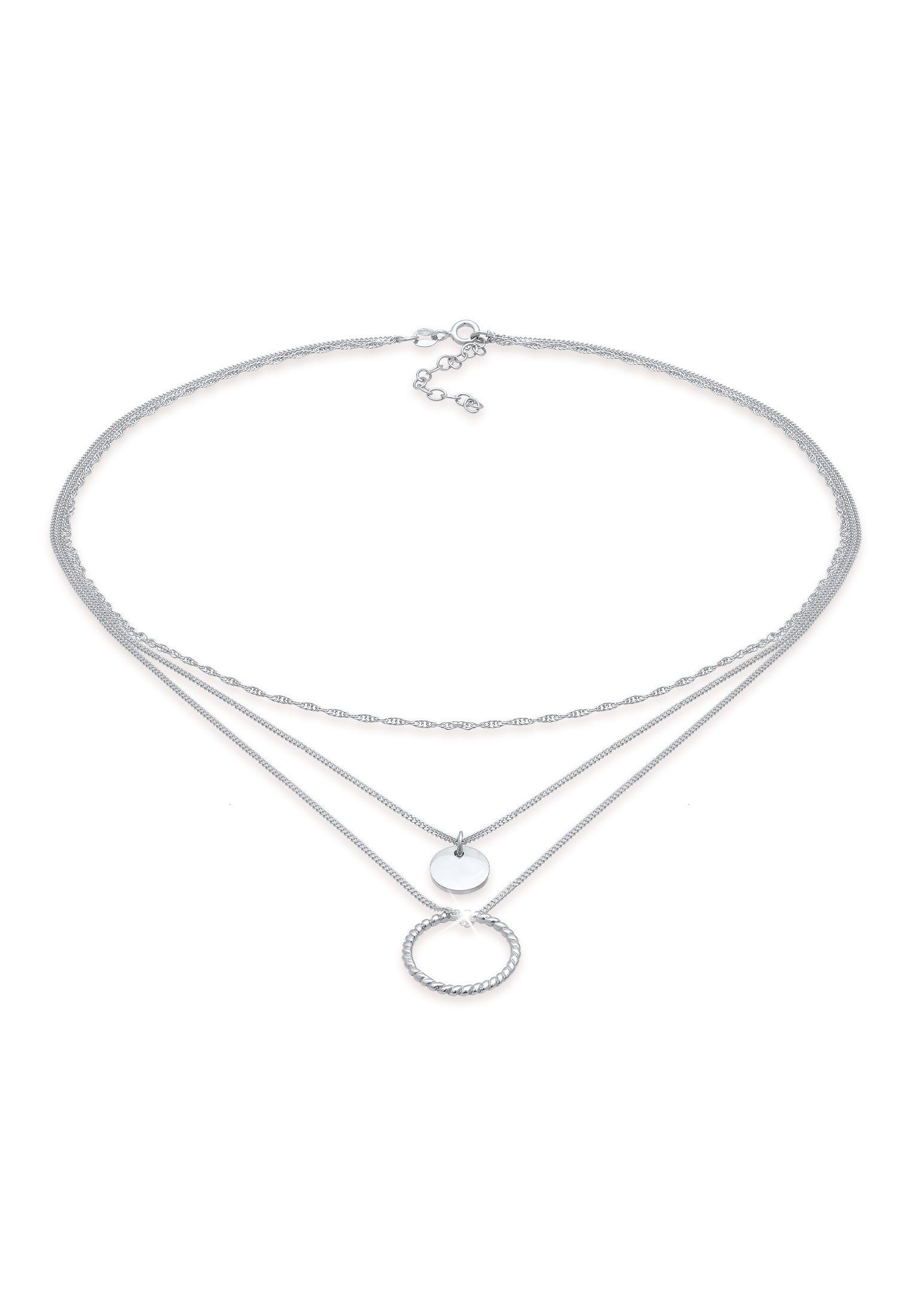 Elli Gliederkette Layer Plättchen Kreis Gedreht günstig online kaufen
