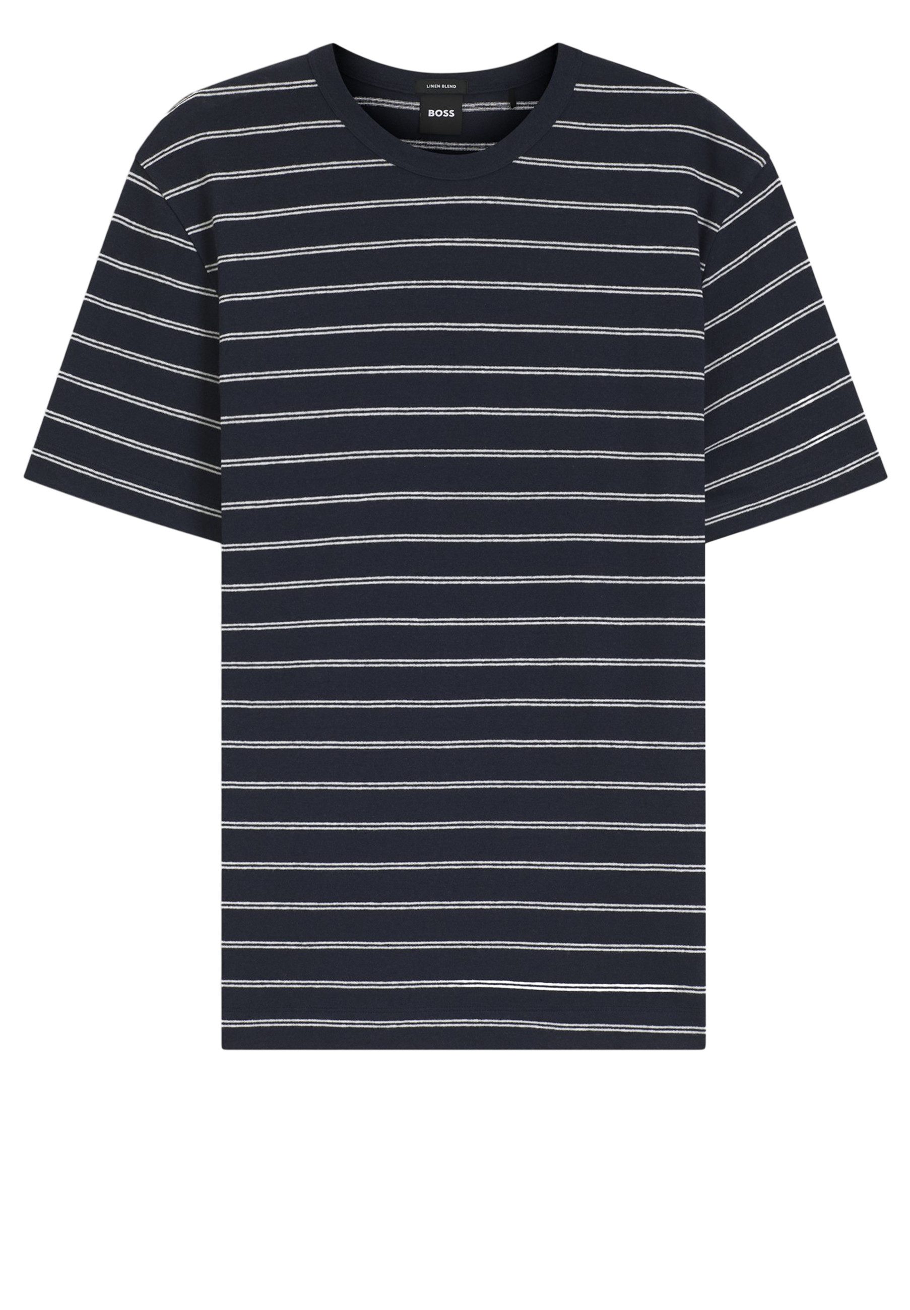 BOSS T-Shirt H-Taut aus Baumwoll-Leinen-Mix (1-tlg)