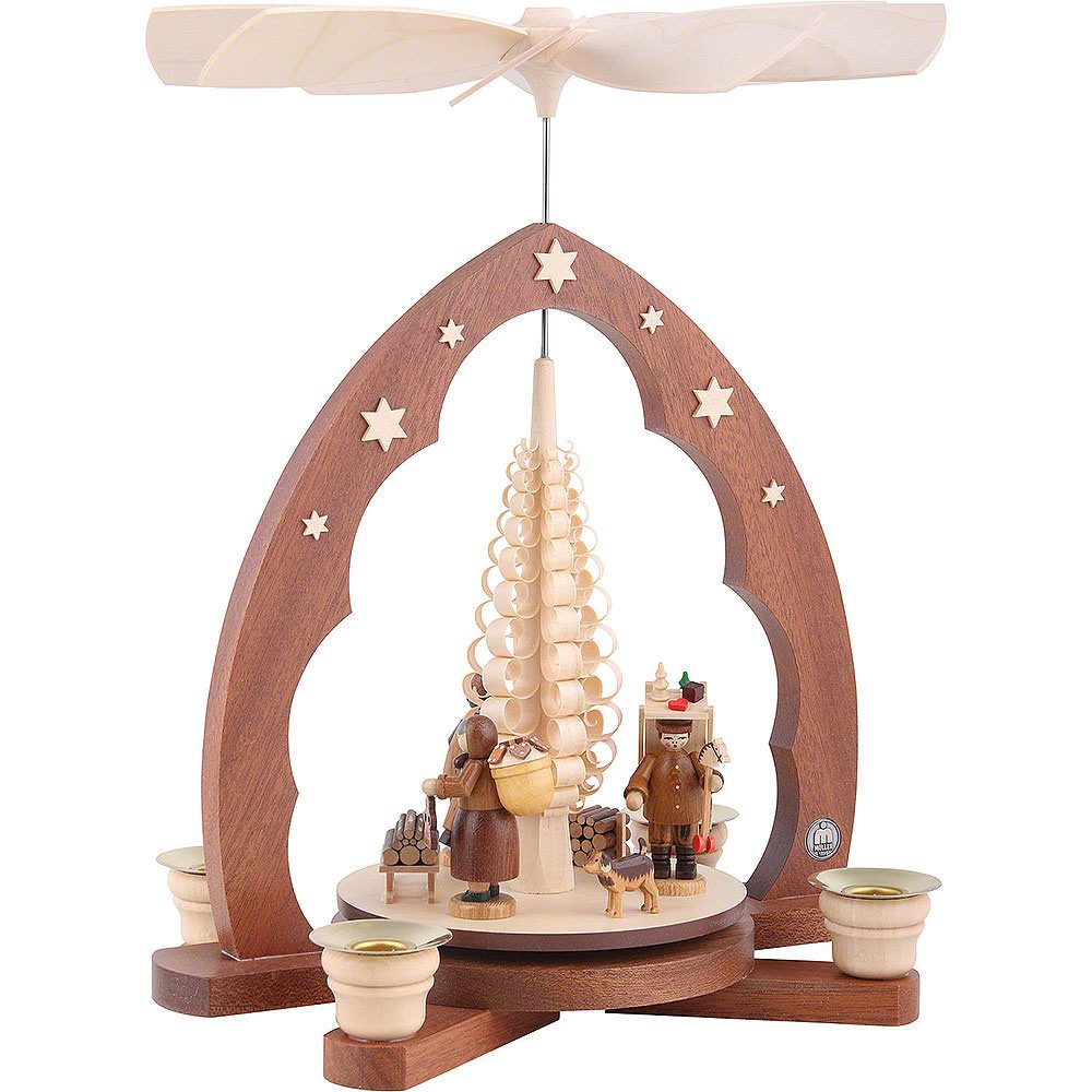 Müller Kleinkunst GmbH Seiffen Weihnachtspyramide 1-stöckige Pyramide Erzgebirgsfiguren (30cm) von Müller Kleinkunst