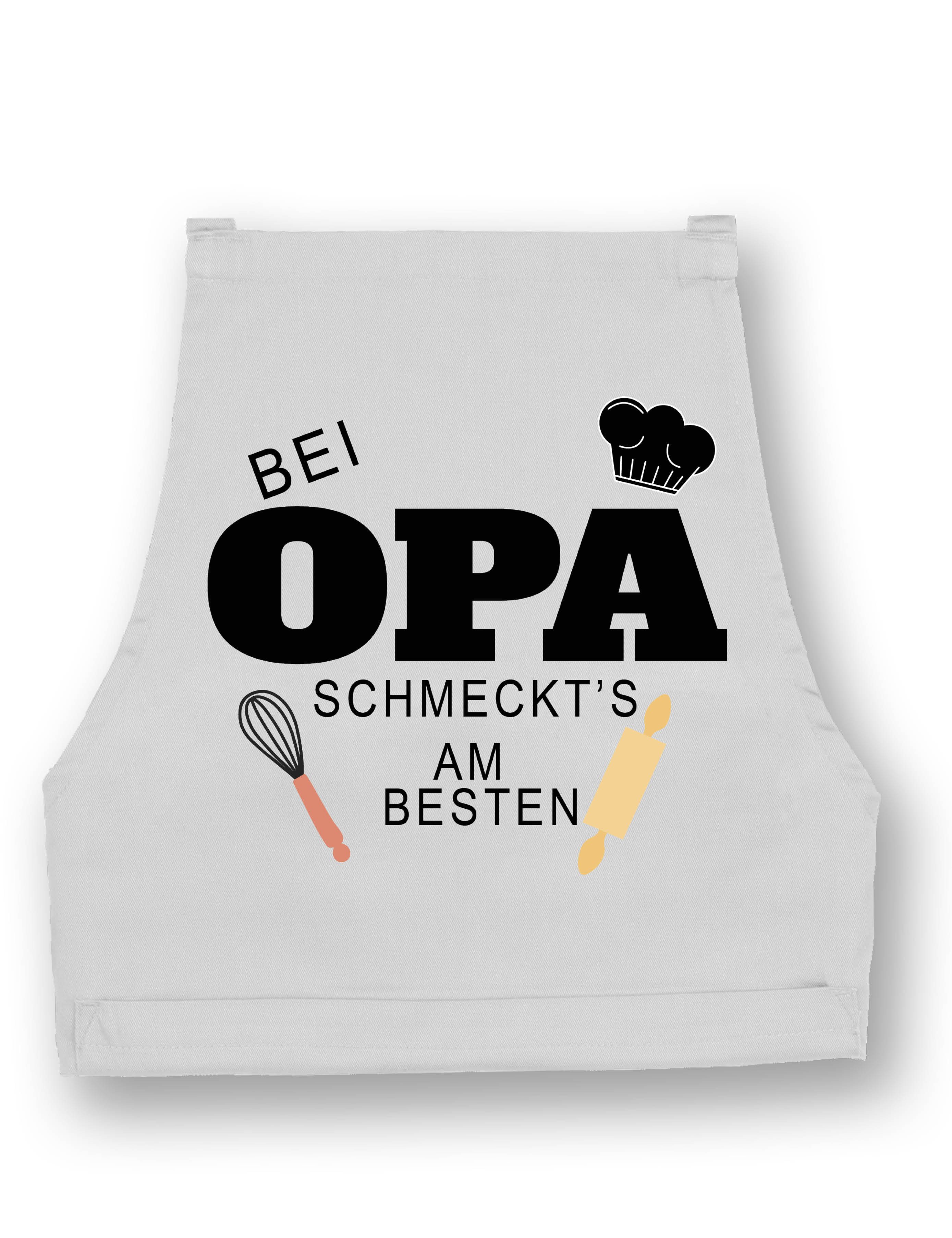 Youth Designz Grillschürze Herren Schürze Bei Opa Schmeckt es am besten Print Kochschürze, mit lustigem Spruch & Logo Aufdruck