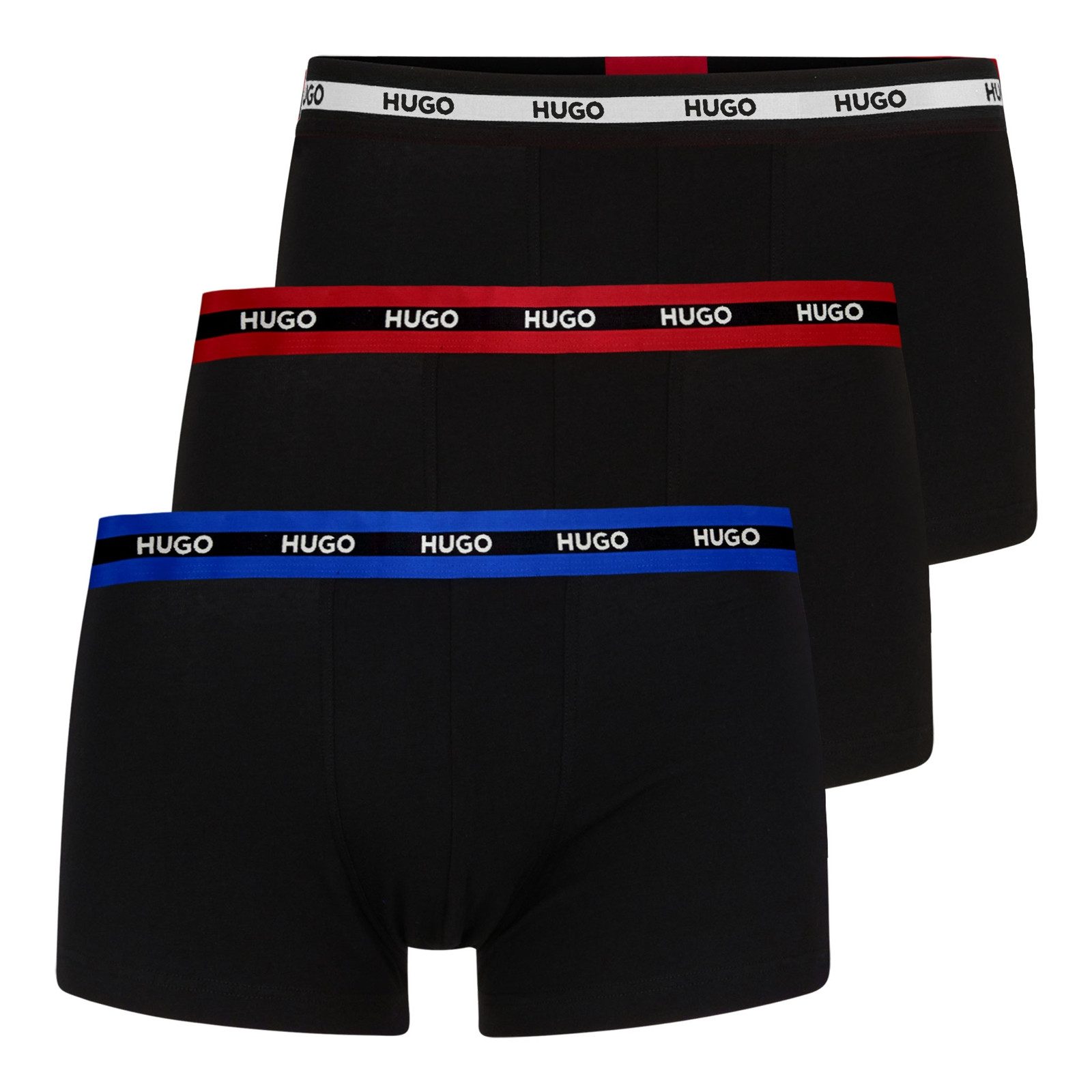 HUGO Boxer Trunk Triplet Planet (3-St., 3er Set) mit umlaufendem Markenschriftzug am Bund