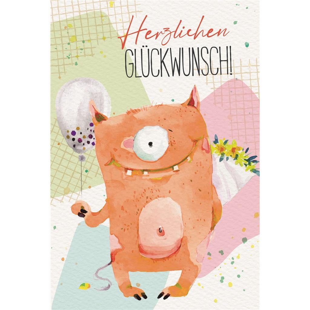 Grußkarten Geburtstag - Glückwunschkarte im Format 11,5 x 17 cm mit Umschlag