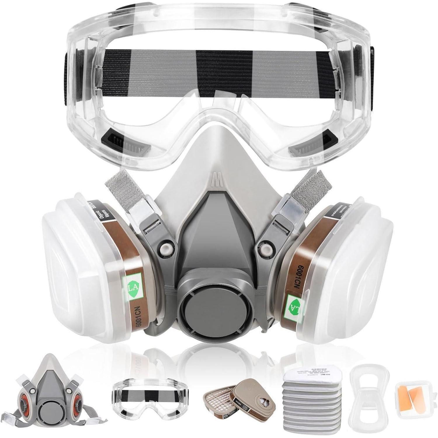 LAMANICE Filtrierende Halbmasken FFP3 Atemschutzmaske mit Filter Cottons, Schutzbrille, Ohrstöpsel