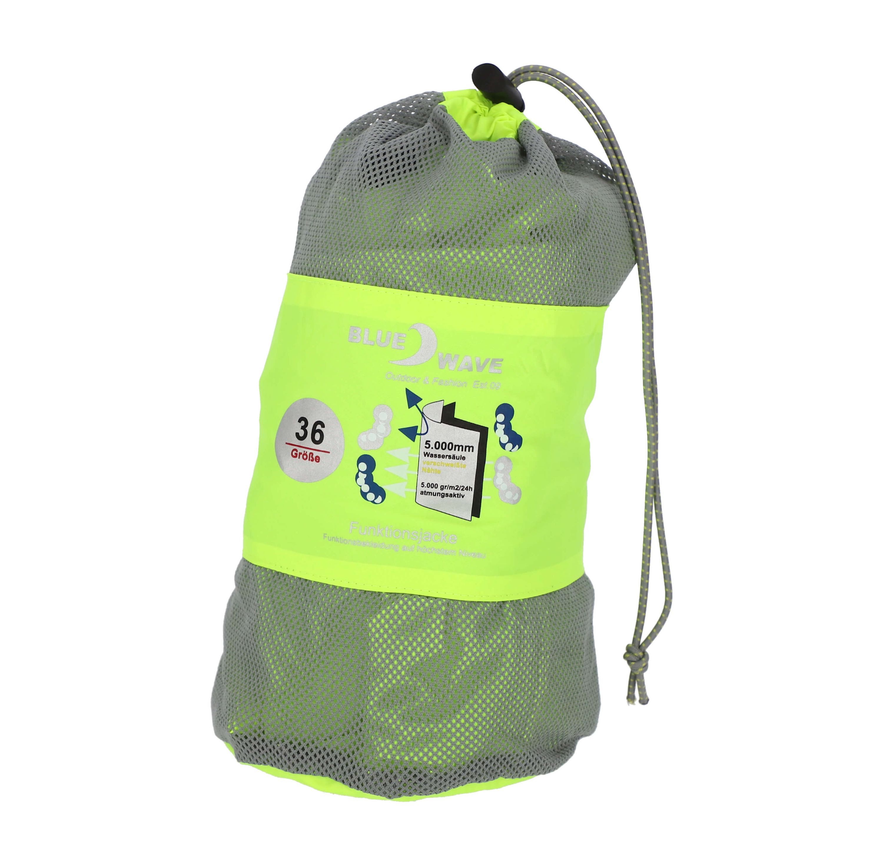 Blue Wave Funktionsjacke Fabienne Damen Regenjacke - Wander- & Fahrradjacke inklusive Packsack Wasserdicht, Winddicht, Atmungsaktiv, Verschweißte Nähte, Mesh-Futter