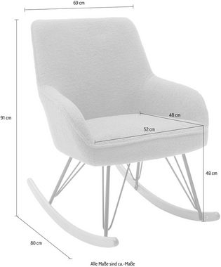 MCA furniture Schaukelstuhl Oran, Kufenstuhl mit Armlehne, bis 120 kg belastbar, Komfortsitzhöhe 49 cm
