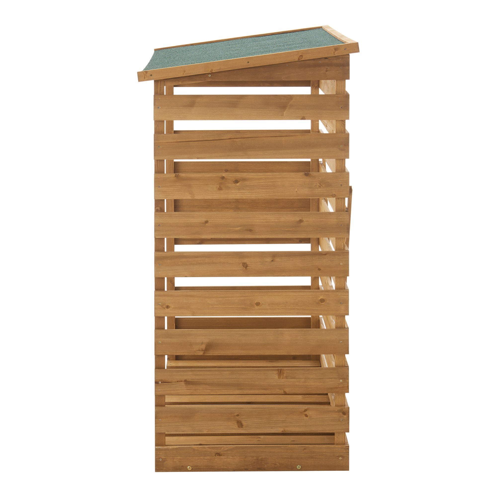 Brennholzunterstand Tannenholz aus Kaminholzregal, 123x116x64cm Natur cm, BxTxH:116x64x123 en.casa