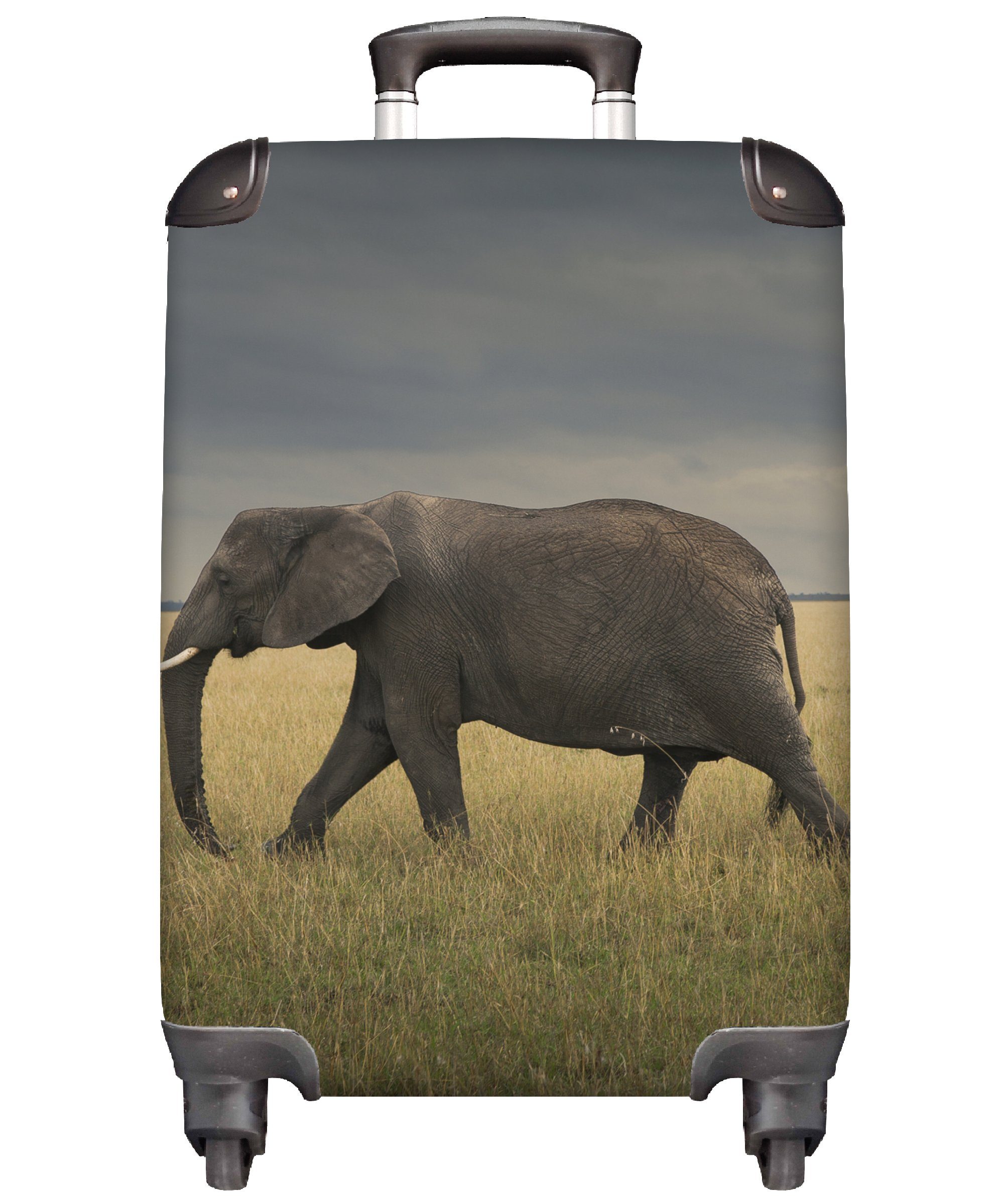 MuchoWow Handgepäckkoffer Elefant - Savanne - Tiere - Natur, 4 Rollen, Reisetasche mit rollen, Handgepäck für Ferien, Trolley, Reisekoffer