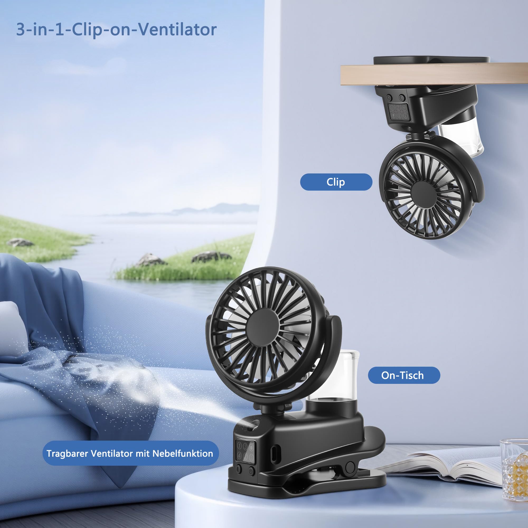 Coonoor Mini USB-Ventilator Clip-On Ventilator mit günstig online kaufen