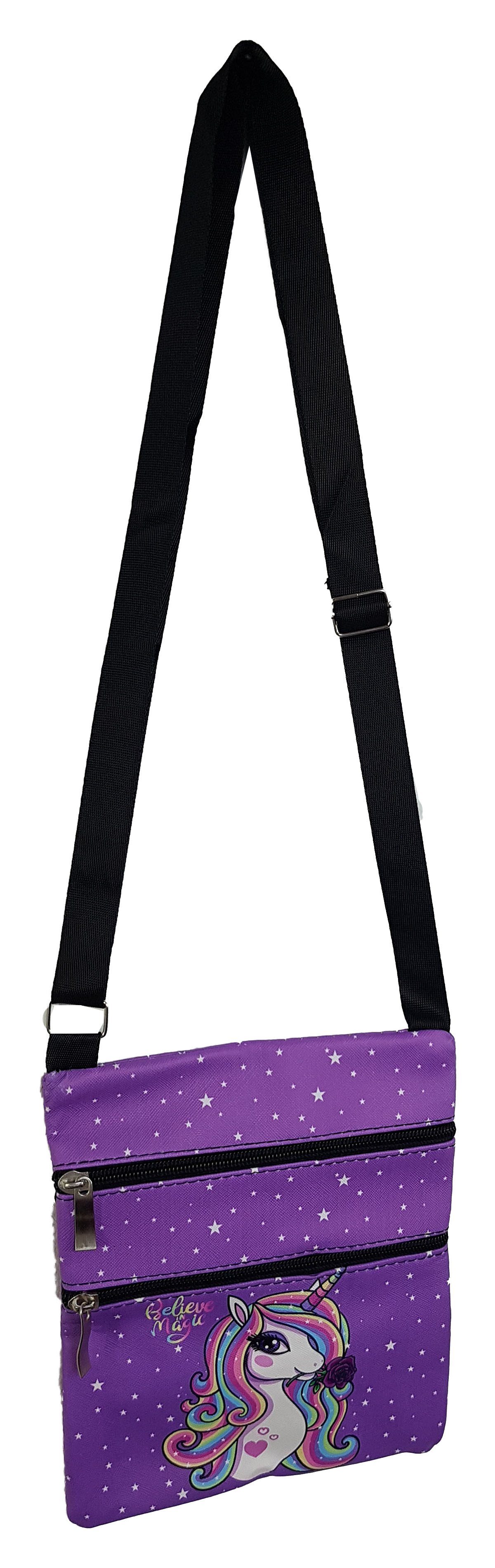 Einkaufszauber Handtasche Kinder Einhorn Handtasche Violett mit Schultergurt, Einhorn