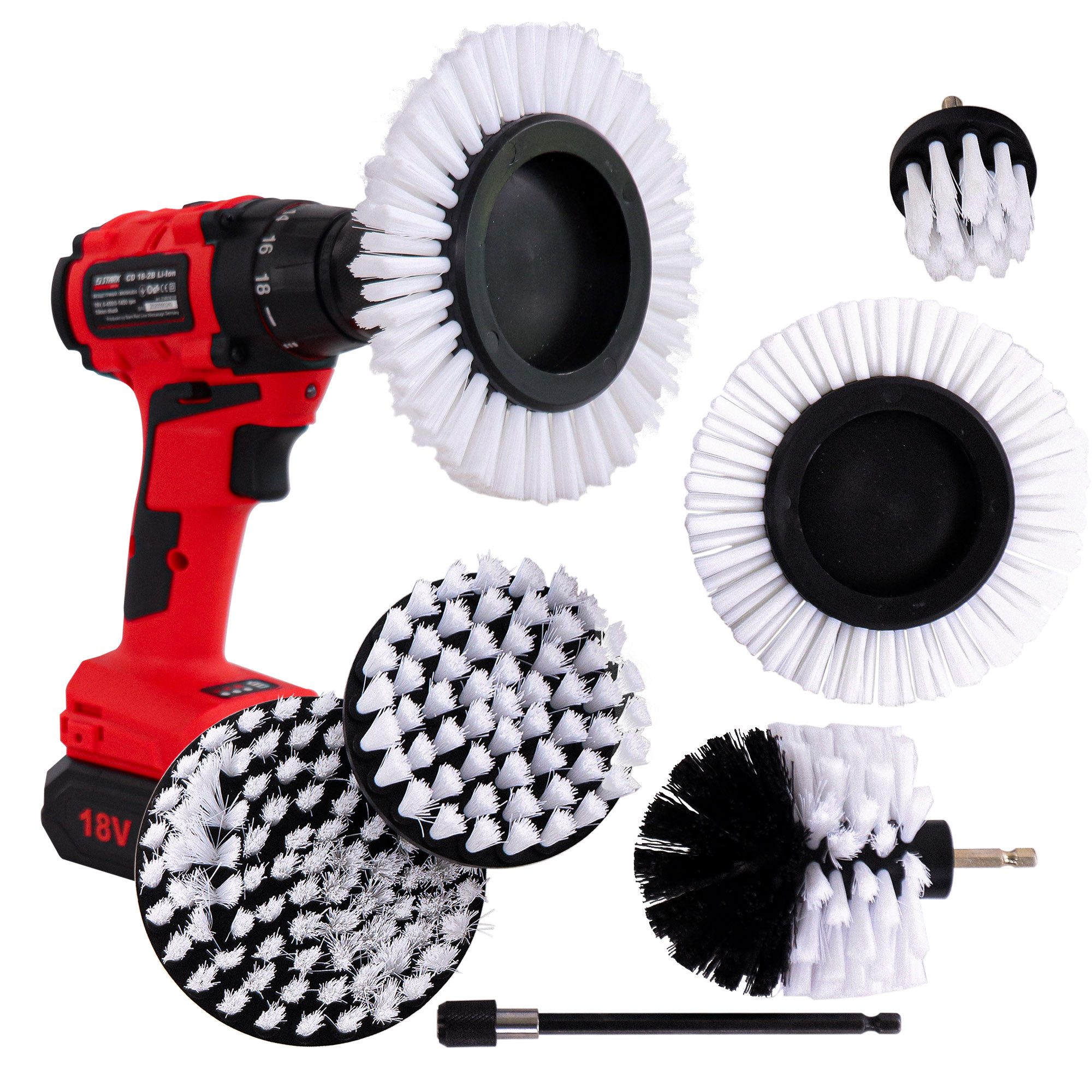 Reinigungsbürsten-Set WerkFix Kraft-Reinigungsbürsten - 6 TLG Bürstenaufsatz Set