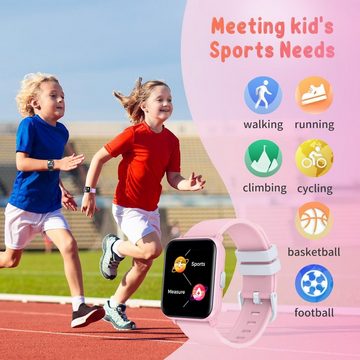 TAOPON Kinder Fitness Tracker für Jungen und Mädchen IP68 Wasserdichte Smartwatch (1.4 Zoll, Andriod iOS), mit Herzfrequenz Schlafmonitor Muti Sportmodi Schrittzähler Wecker