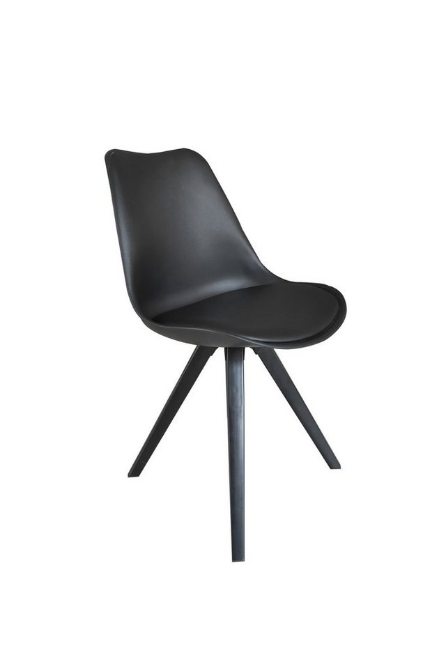 möbelando Stuhl KIRA (2er-Set), in schwarz. Abmessungen (BxHxT) 48x86x56  cm, Gefertigt aus Kunststoff - Polyethylen in Farbe schwarz