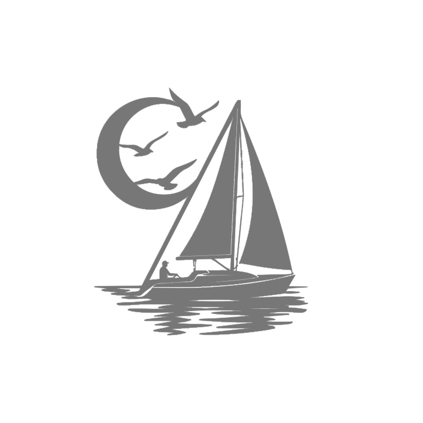 Jumpeak Wanddekoobjekt Wanddekoration “Segelboot in der Mondnacht”, Möwen, Meer, Bootsmann, Metall, 4 Farben, 2 Größen, Wanddekoration für das Wohnzimmer,Freiheit