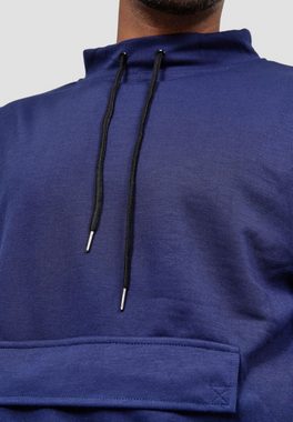 Egomaxx Sweatshirt Dünnes Sweatshirt Sport Longsleeve Pullover Sweater mit Bauchtasche (1-tlg) 3842 in Blau