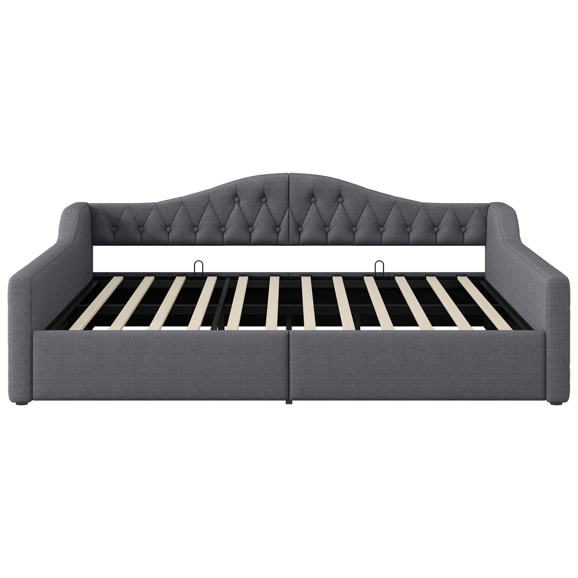 Odikalo Schlafsofa Tagesbett Schlafcouch Daybed Daybett Stauraum 90/140x200 Grau Beige – Bild 5 von 5