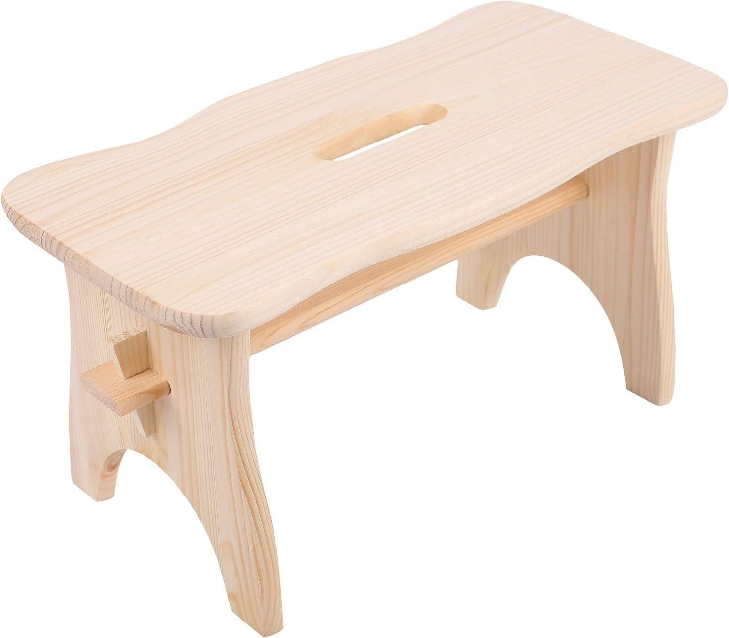 Creative Deco Fußhocker Fußbank Holz 38 x 19 x 21 cm Tritthocker Kinderhocker, leicht