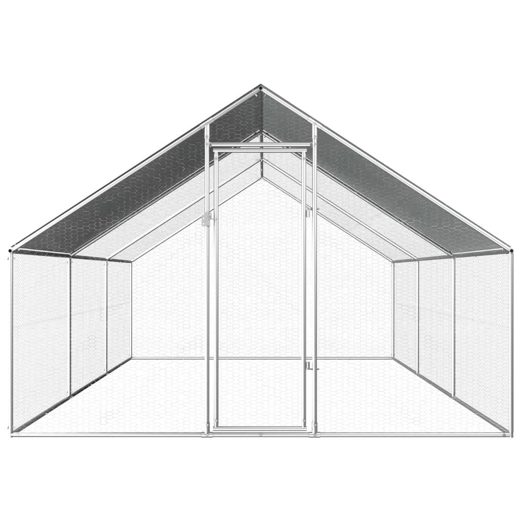 vidaXL Hühnerstall, Outdoor-Hühnerkäfig 2,75x6x1,92 m Verzinkter Stahl