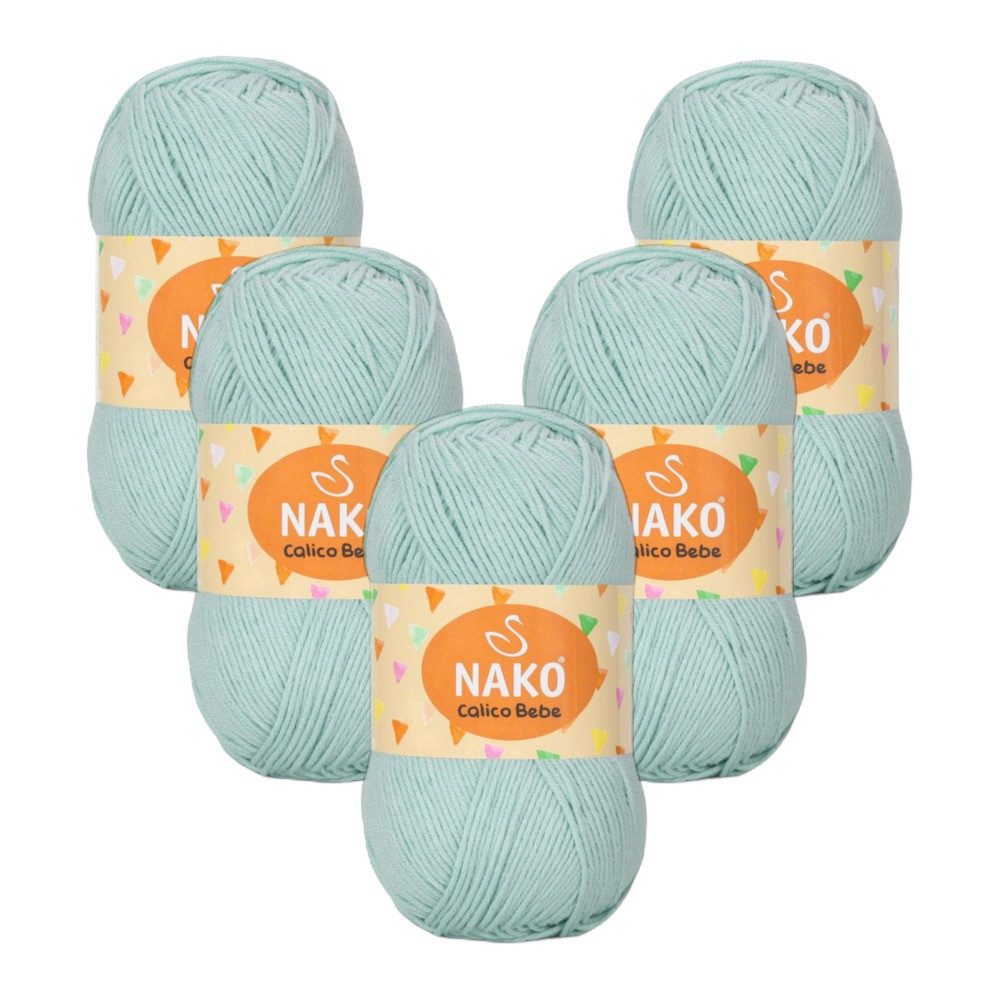 NAKO 5 x NAKO Calico Bebe Häkelwolle, 245 m, Baumwoll-Strickgarn,Häkelgarn,Babygarn