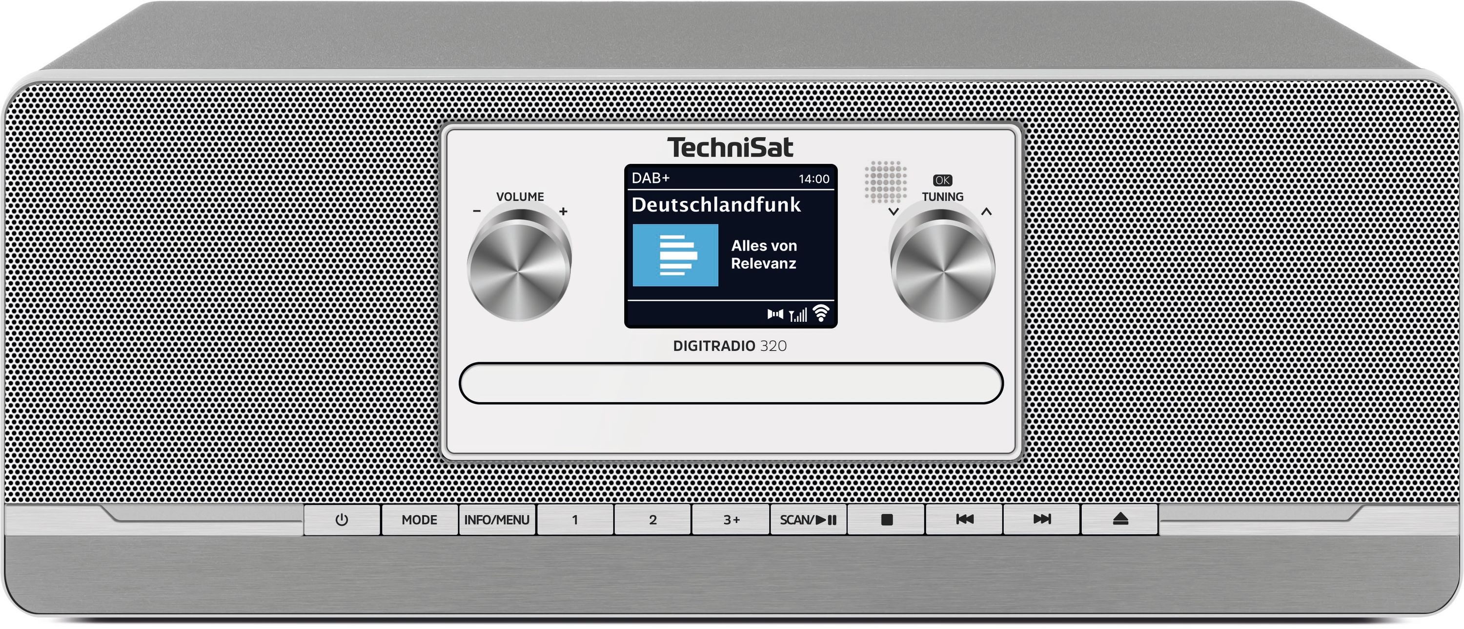 TechniSat DIGITRADIO 320 Digitalradio (DAB) (Digitalradio (DAB), FM-Tuner mit RDS, 10 W, CD-Player, Bluetooth 5, USB-Laden, Fernbedienung)