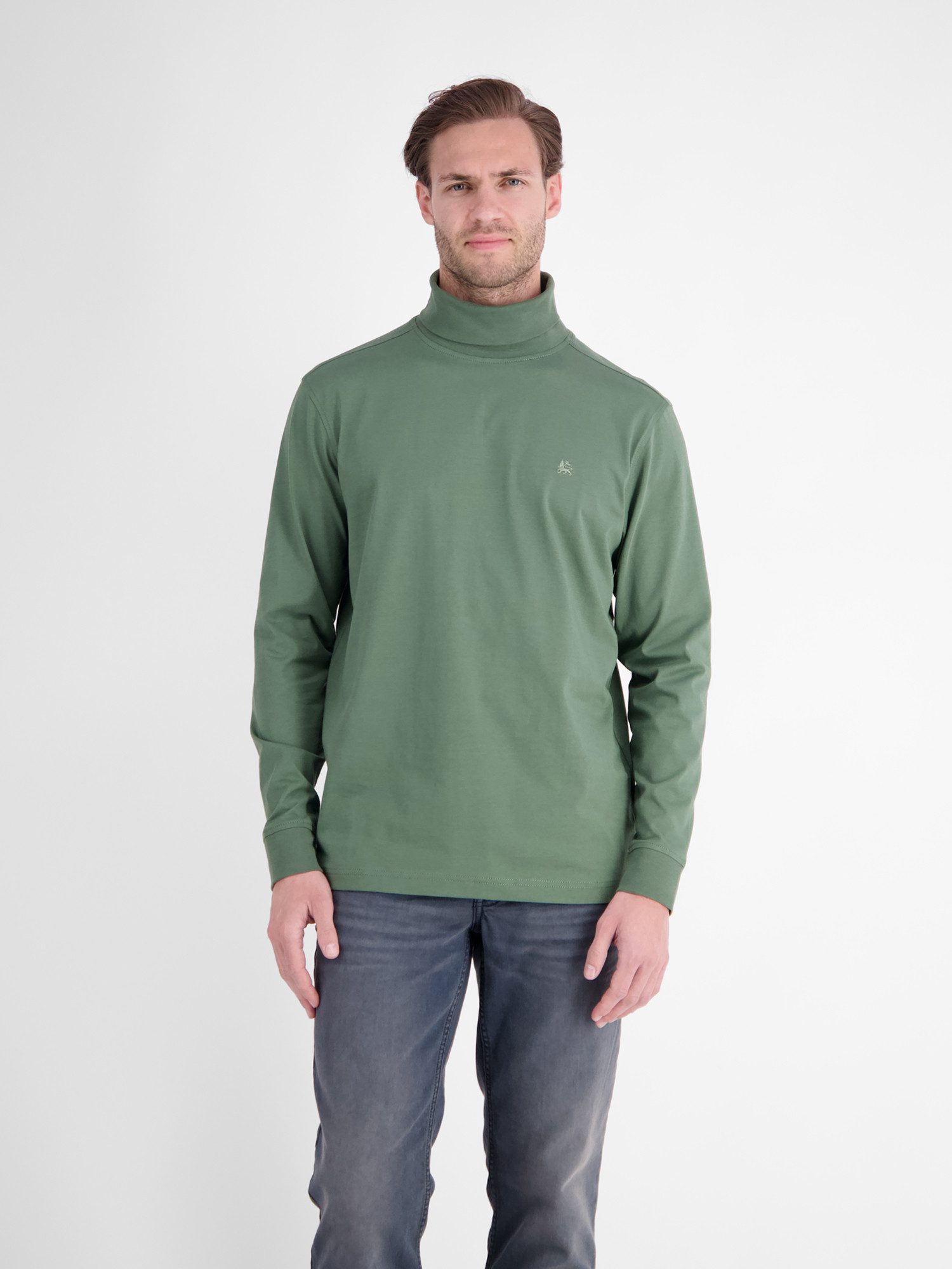 LERROS Rollkragenshirt Legeres T-Shirt mit Rollkragen aus reiner Baumwolle