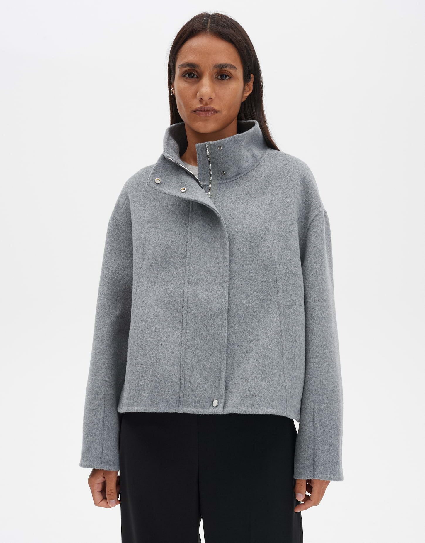 someday Wolljacke Varah pure weite Passform, Stehkragen, Abnäher am Saum günstig online kaufen