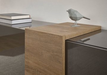 MCA furniture Sideboard Positano (Anrichte grau Hochglanz und Eiche, Breite 181 cm), Front und Korpus in Hochglanz, Soft-Close